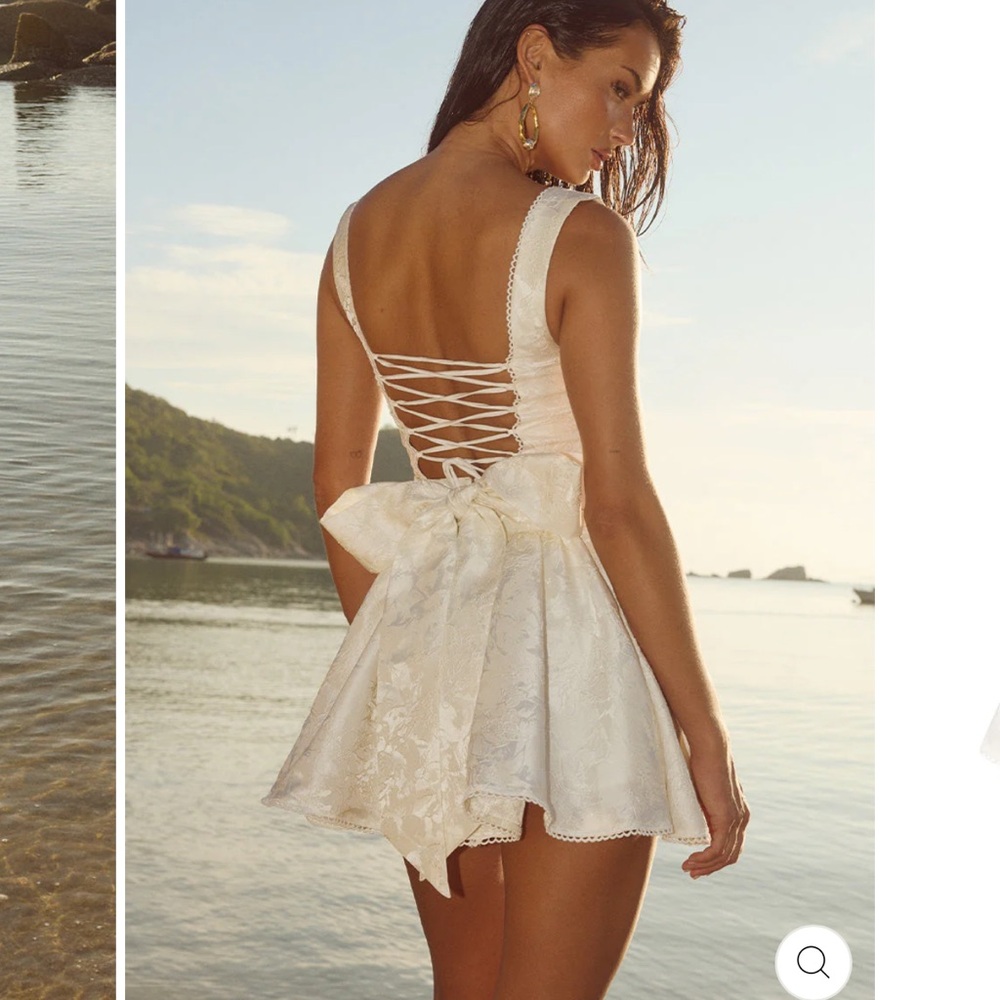 Chic Cream Lace Mini Dress - Picture 7 of 7